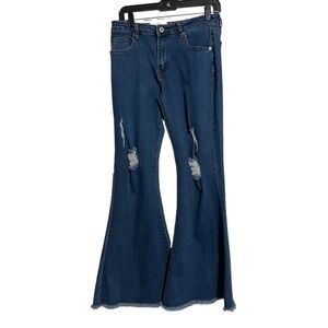 Umgee distress denim flare jeans NWT size 5 (30)